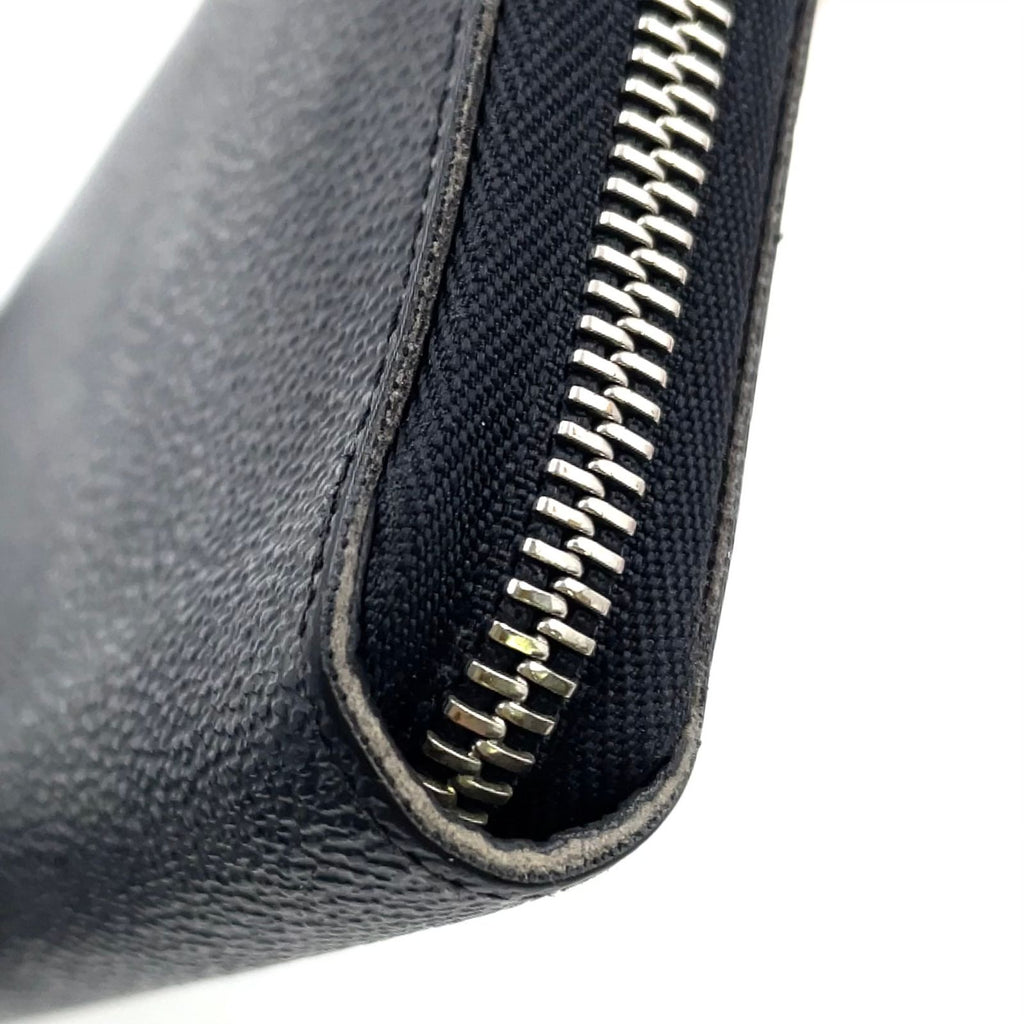 Louis Vuitton Zippy Organizer Damier Graphite Leather Black Zip Around Wallet — view 5