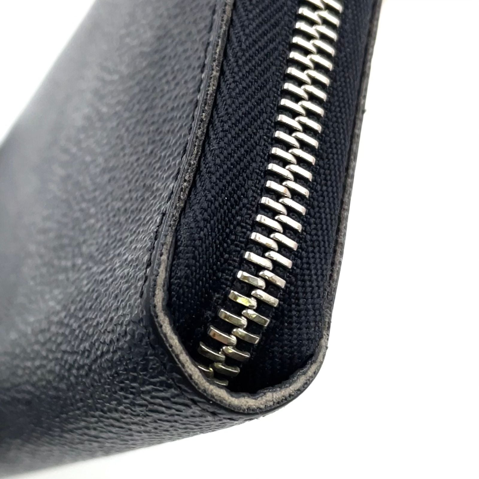 Louis Vuitton Zippy Organizer Damier Graphite Leather Black Zip Around Wallet — view 5