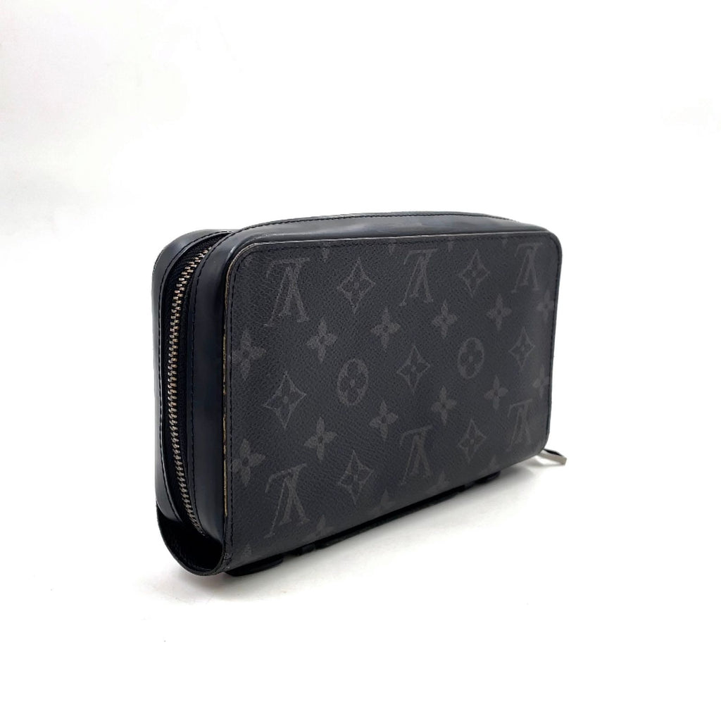 Louis Vuitton Zippy XL Monogram Eclipse Leather Black Round Wallet Gold — view 2