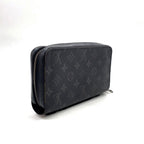 Louis Vuitton Zippy XL Monogram Eclipse Leather Black Round Wallet Gold — view 2