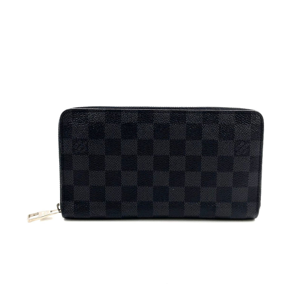 Louis Vuitton Zippy Organizer Damier Graphite Leather Black Zip Around Wallet