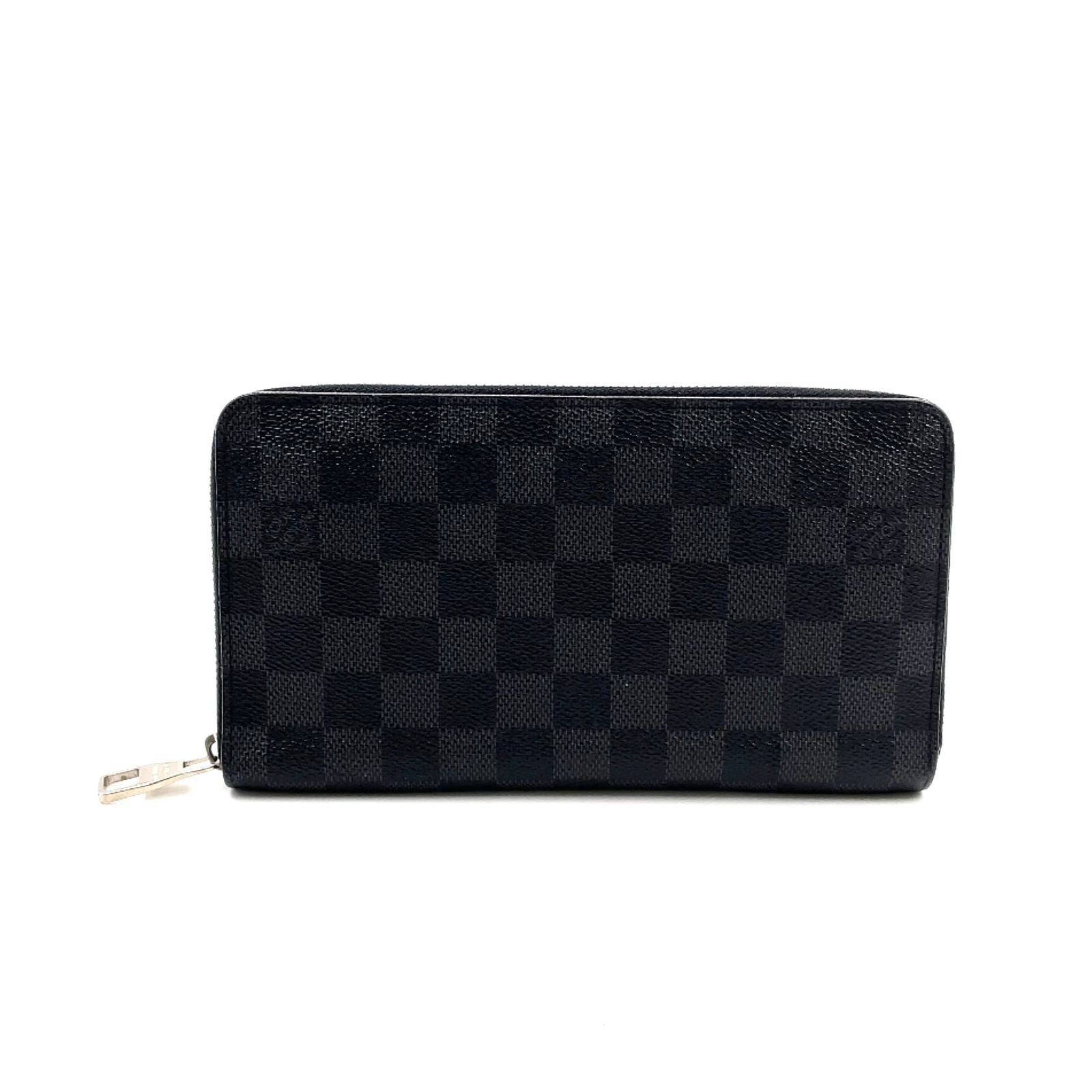 Louis Vuitton Zippy Organizer Damier Graphite Leather Black Zip Around Wallet