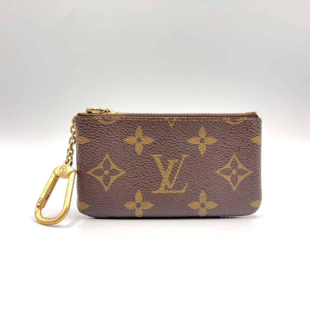 Louis Vuitton Pochette Cles Monogram Leather Brown Coin Case Gold — view 5