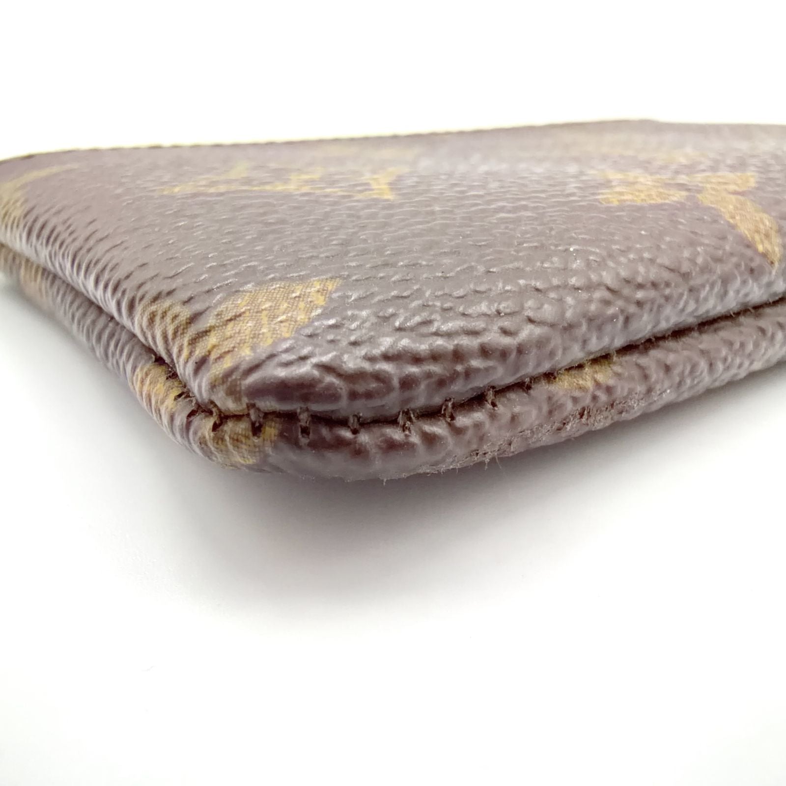 Louis Vuitton Pochette Cles Monogram Leather Brown Coin Case Gold — view 9