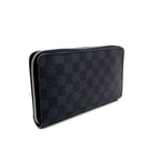 Louis Vuitton Zippy Organizer Damier Graphite Leather Black Zip Around Wallet — view 2