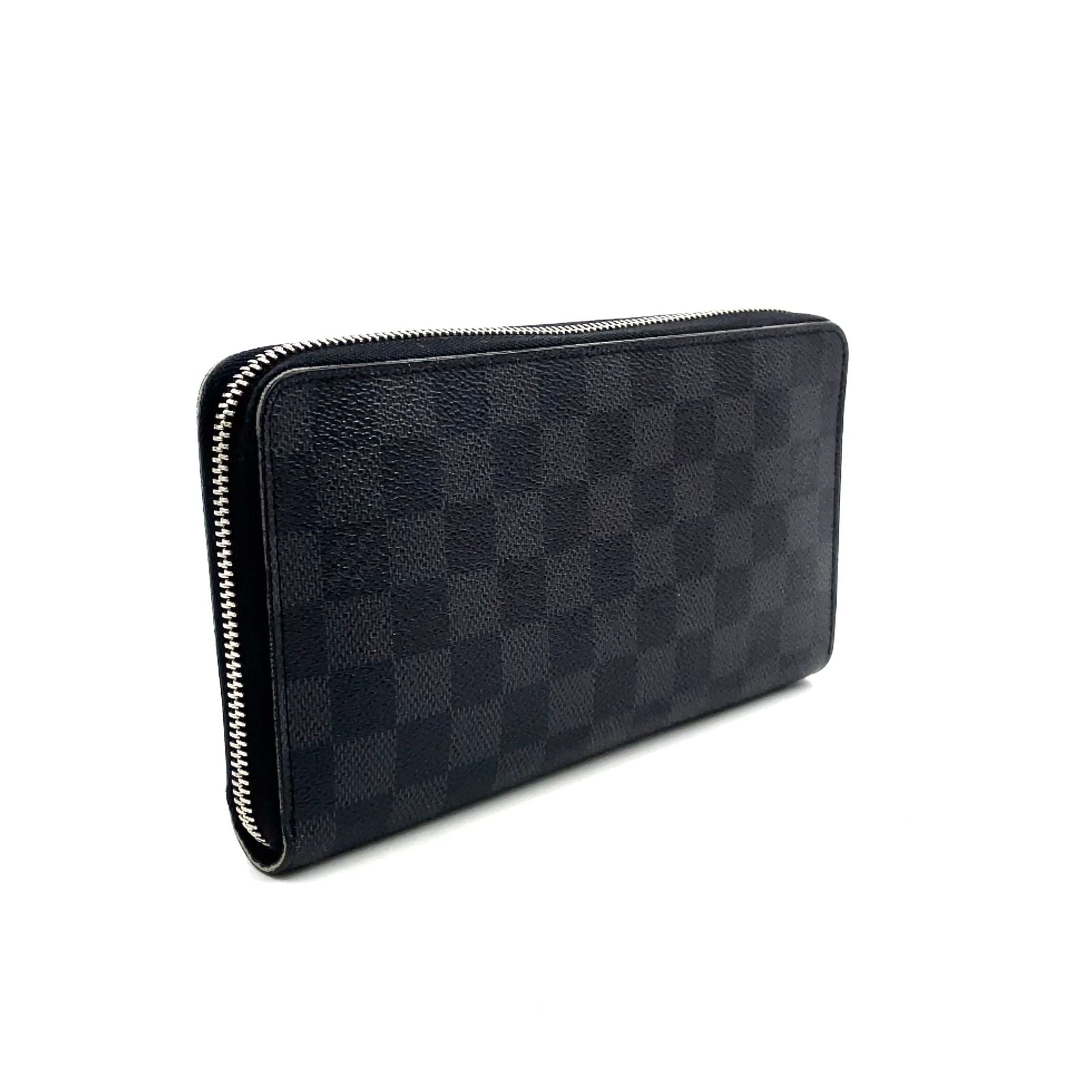 Louis Vuitton Zippy Organizer Damier Graphite Leather Black Zip Around Wallet — view 2