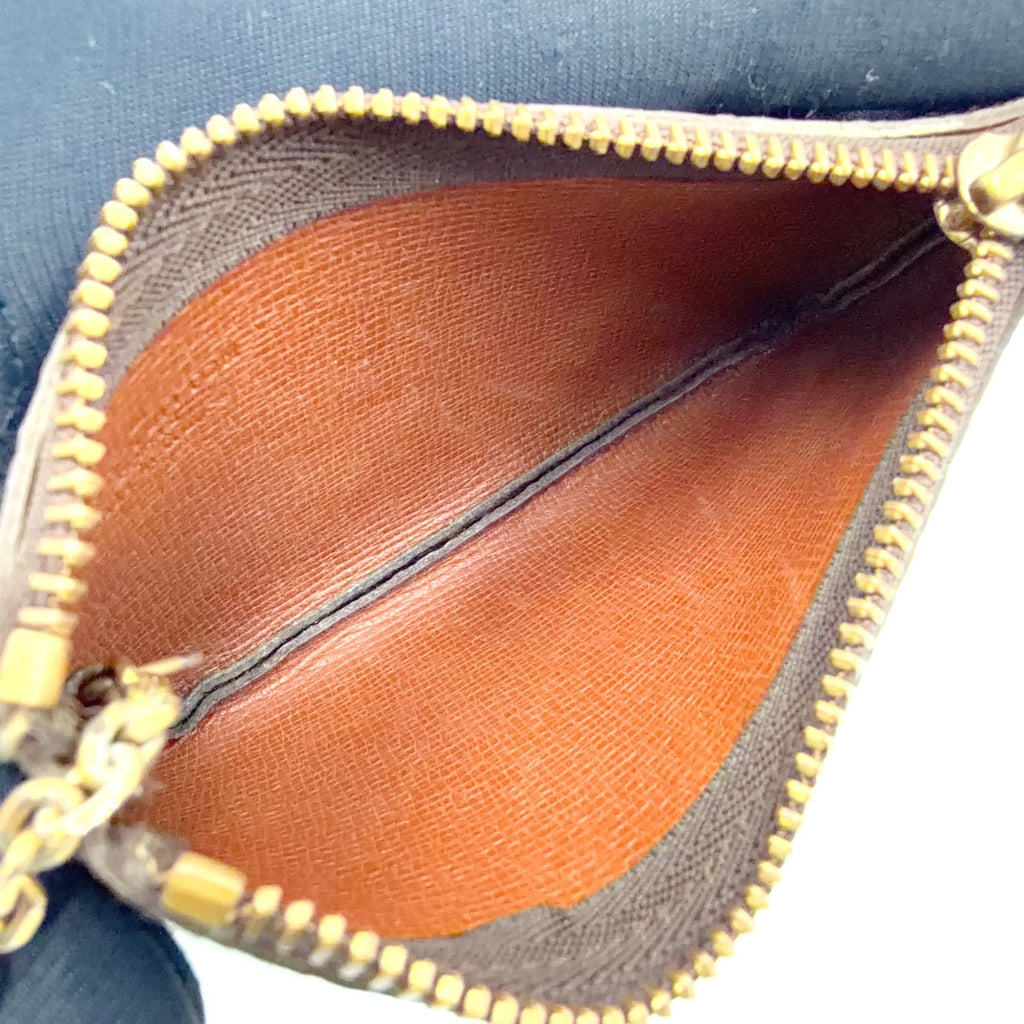 Louis Vuitton Pochette Cles Monogram Leather Brown Coin Case Gold — view 3