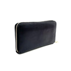 Saint Laurent YSL Logo Bel de Jour Zip Around Leather Black Wallet Gold — view 2