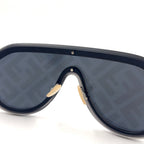 Fendi FF Logo Fabulous Acetate Metal Dark Gray Black Sunglasses Silver FF — view 9
