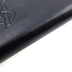Saint Laurent YSL Logo Bel de Jour Zip Around Leather Black Wallet Gold — view 5