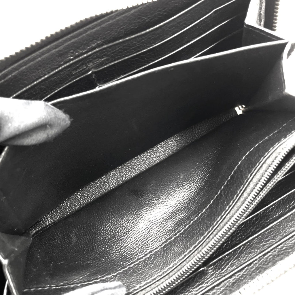 Saint Laurent YSL Logo Bel de Jour Zip Around Leather Black Wallet Gold — view 3