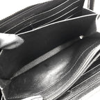 Saint Laurent YSL Logo Bel de Jour Zip Around Leather Black Wallet Gold — view 3