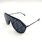Fendi FF Logo Fabulous Acetate Metal Dark Gray Black Sunglasses Silver FF — view 2