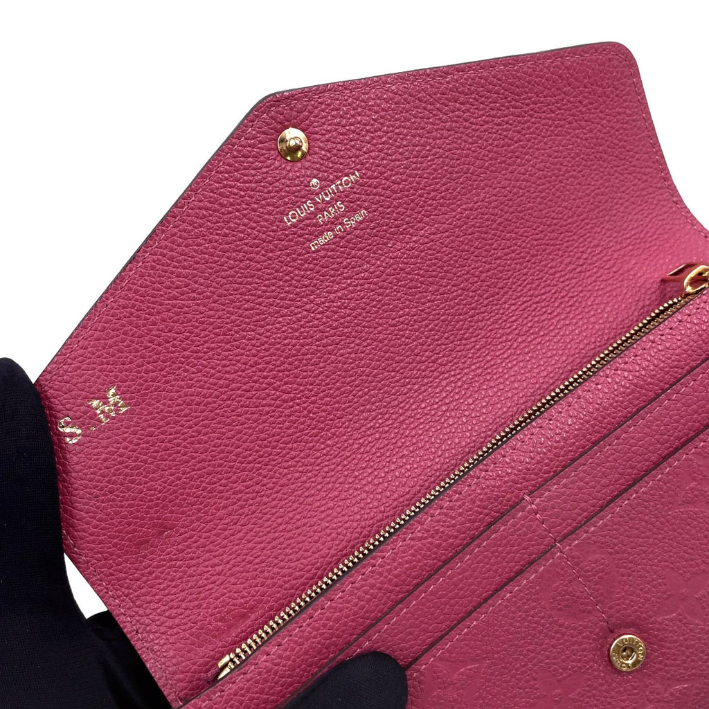 Louis Vuitton Portefeuille Sarah Monogram Empreinte Leather Pink Wallet Gold — view 9