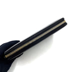 Saint Laurent YSL Logo Bel de Jour Zip Around Leather Black Wallet Gold — view 7
