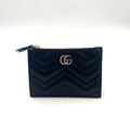 Gucci GG Marmont Leather Black Coin Case Gold with