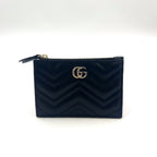 Gucci GG Marmont Leather Black Coin Case Gold with