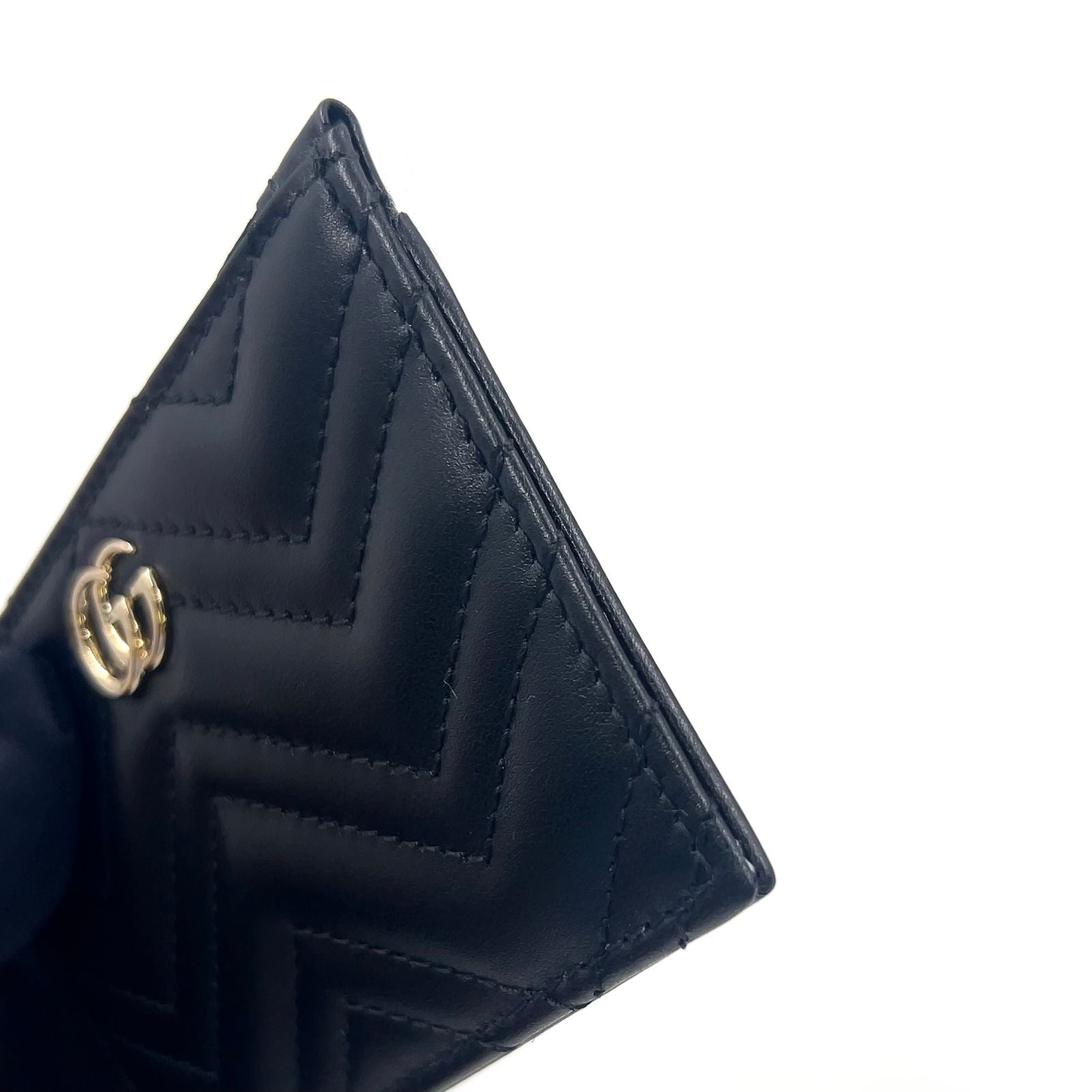 Gucci GG Marmont Leather Black Coin Case Gold with — view 7