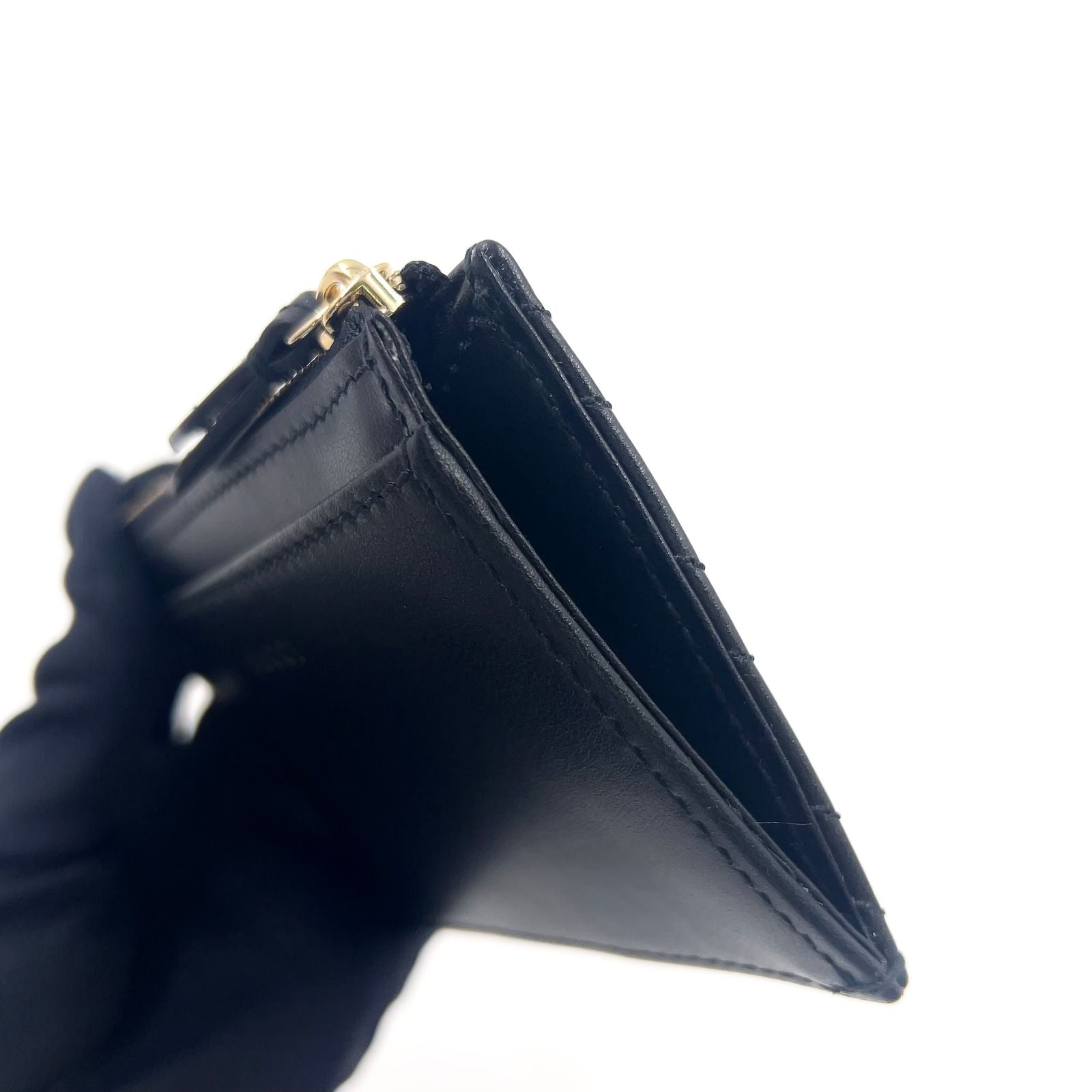 Gucci GG Marmont Leather Black Coin Case Gold with — view 8