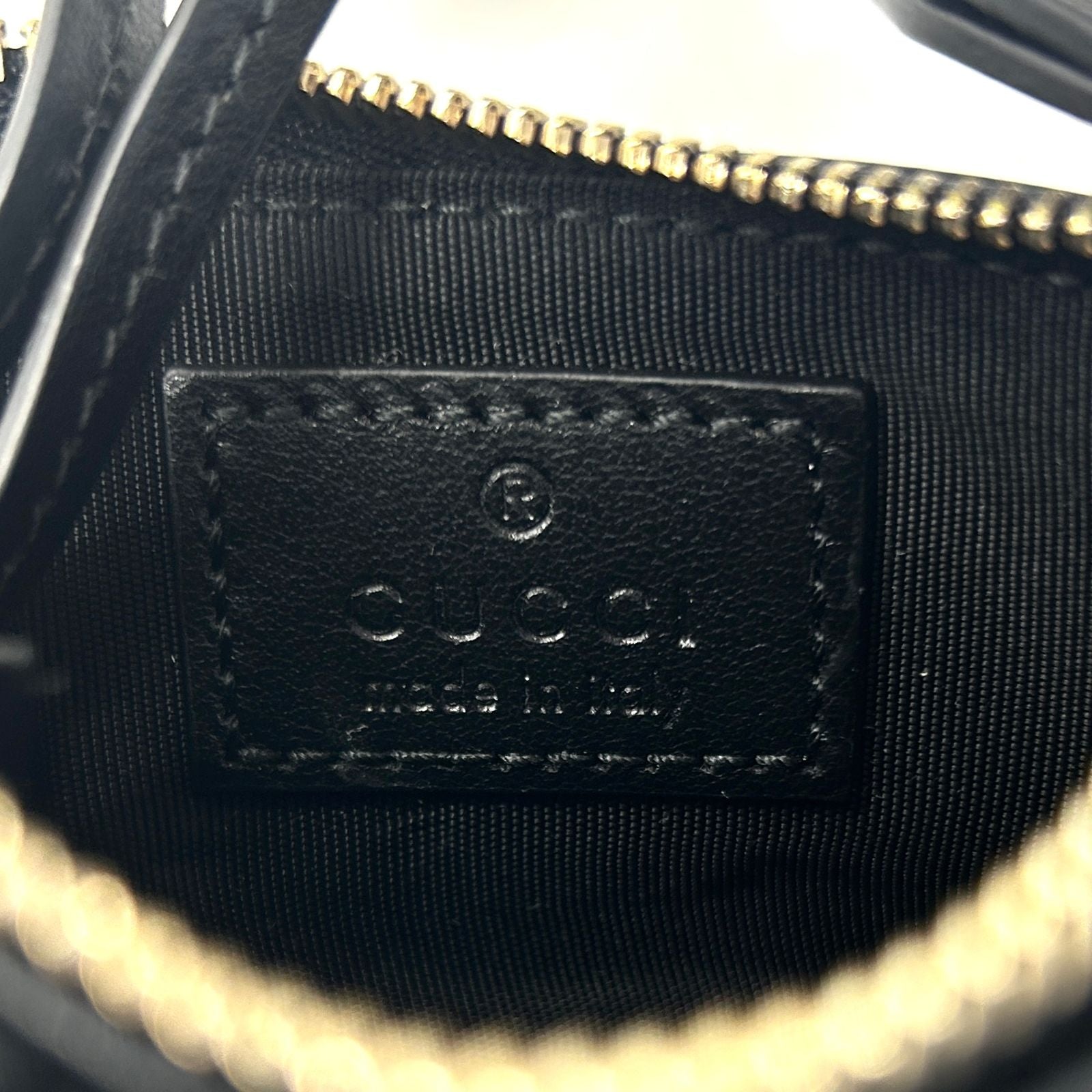 Gucci GG Marmont Leather Black Coin Case Gold with — view 4
