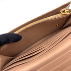 Prada Saffiano Metal Bifold Leather Pink Beige Wallet Gold — view 8