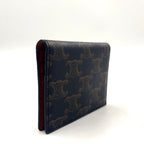 Celine Bifold Triomphe Leather Brown Light Card Case Gold — view 2