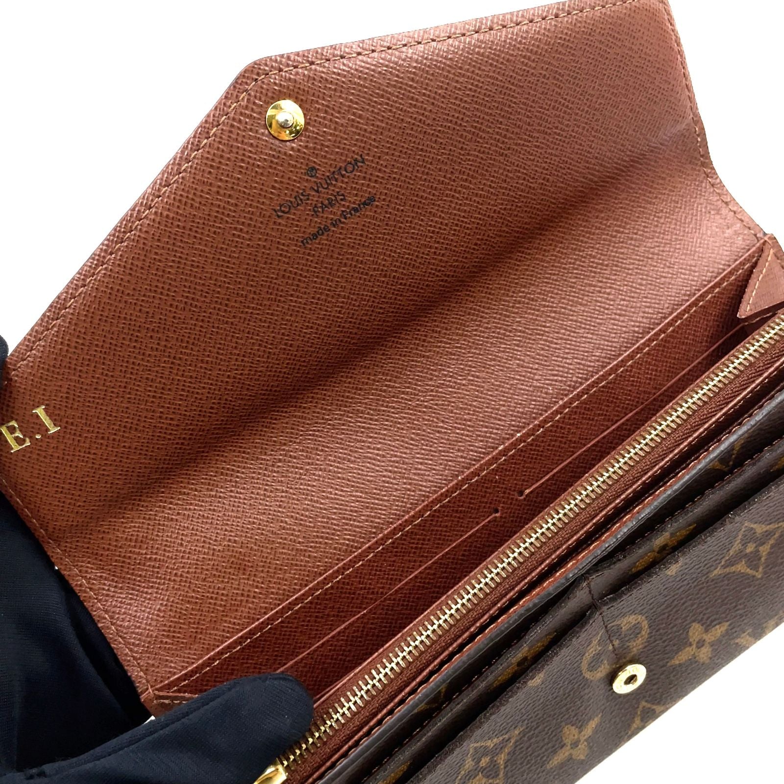 Louis Vuitton Portefeuille Sarah Monogram Leather with Initials Brown Bifold — view 9