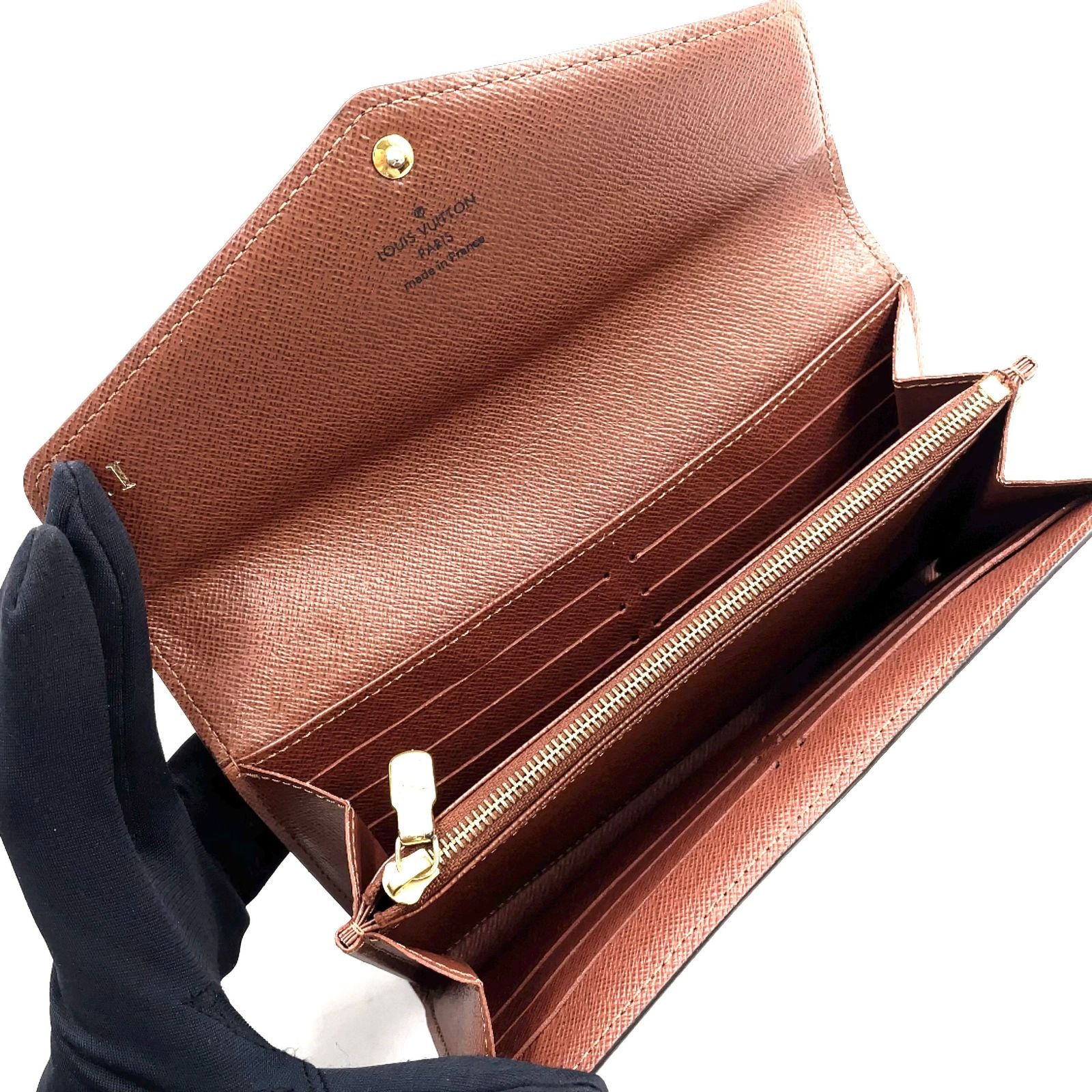 Louis Vuitton Portefeuille Sarah Monogram Leather with Initials Brown Bifold — view 3