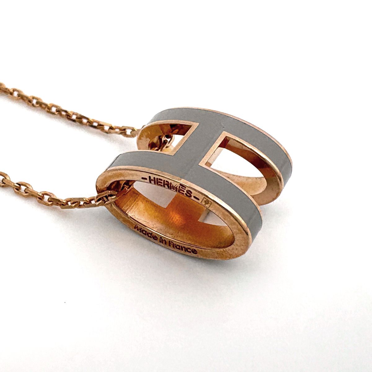 Hermes Pop Necklace Logo Gold Plated — view 2