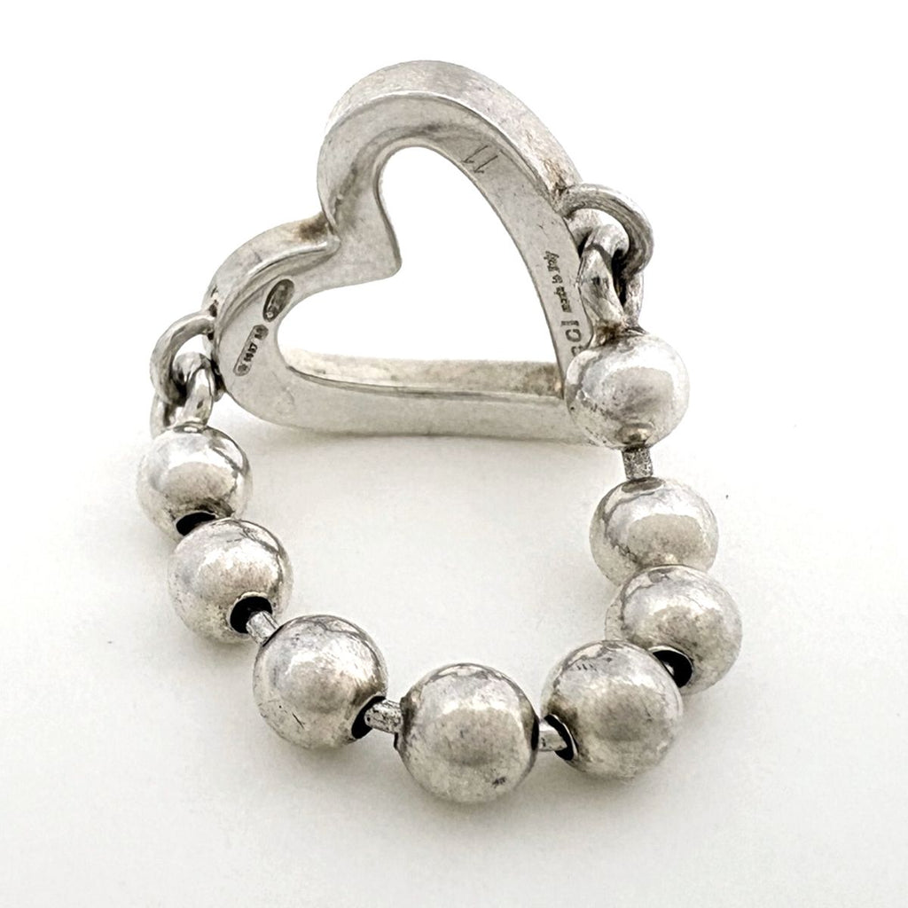 Gucci Heart Ball Chain Ring 925 Sterling Silver — view 3