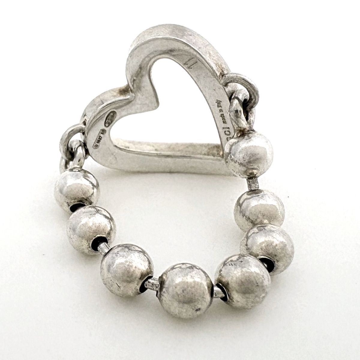 Gucci Heart Ball Chain Ring 925 Sterling Silver — view 3