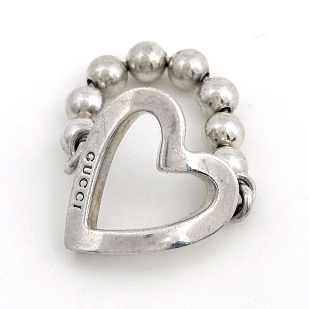 Gucci Heart Ball Chain Ring 925 Sterling Silver — view 2
