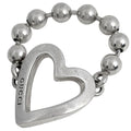 Gucci Heart Ball Chain Ring 925 Sterling Silver