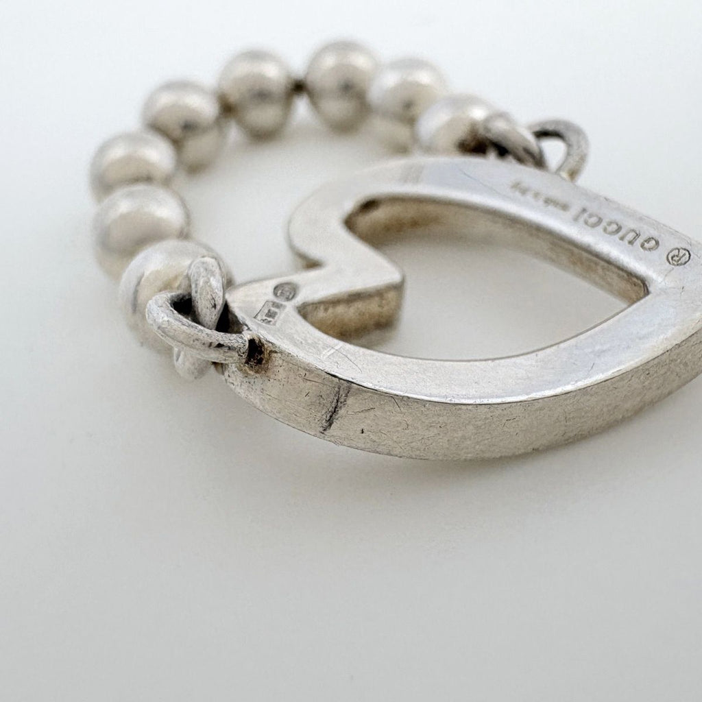 Gucci Heart Ball Chain Ring 925 Sterling Silver — view 4