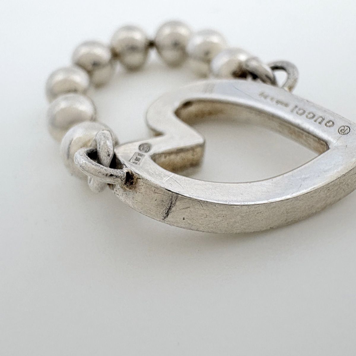Gucci Heart Ball Chain Ring 925 Sterling Silver — view 4