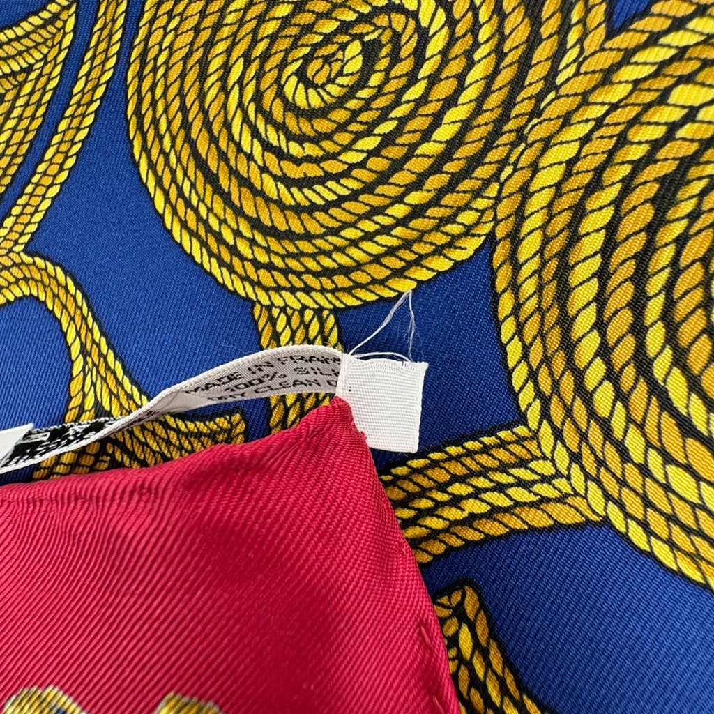 Hermes Carre 90 Arabesque Scarf Silk Blue Red Multicolor — view 3