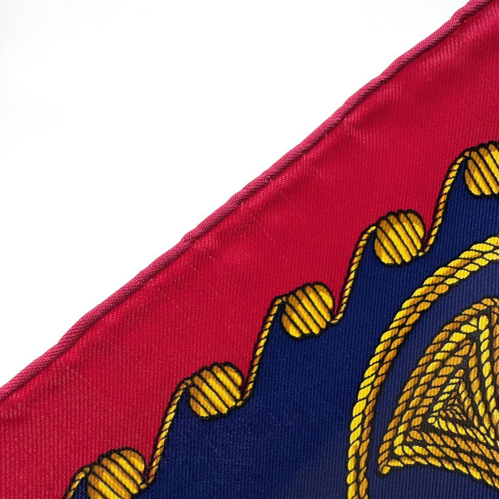 Hermes Carre 90 Arabesque Scarf Silk Blue Red Multicolor — view 4