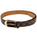 Louis Vuitton Ceinture Riveted Logo Belt Damier Brown