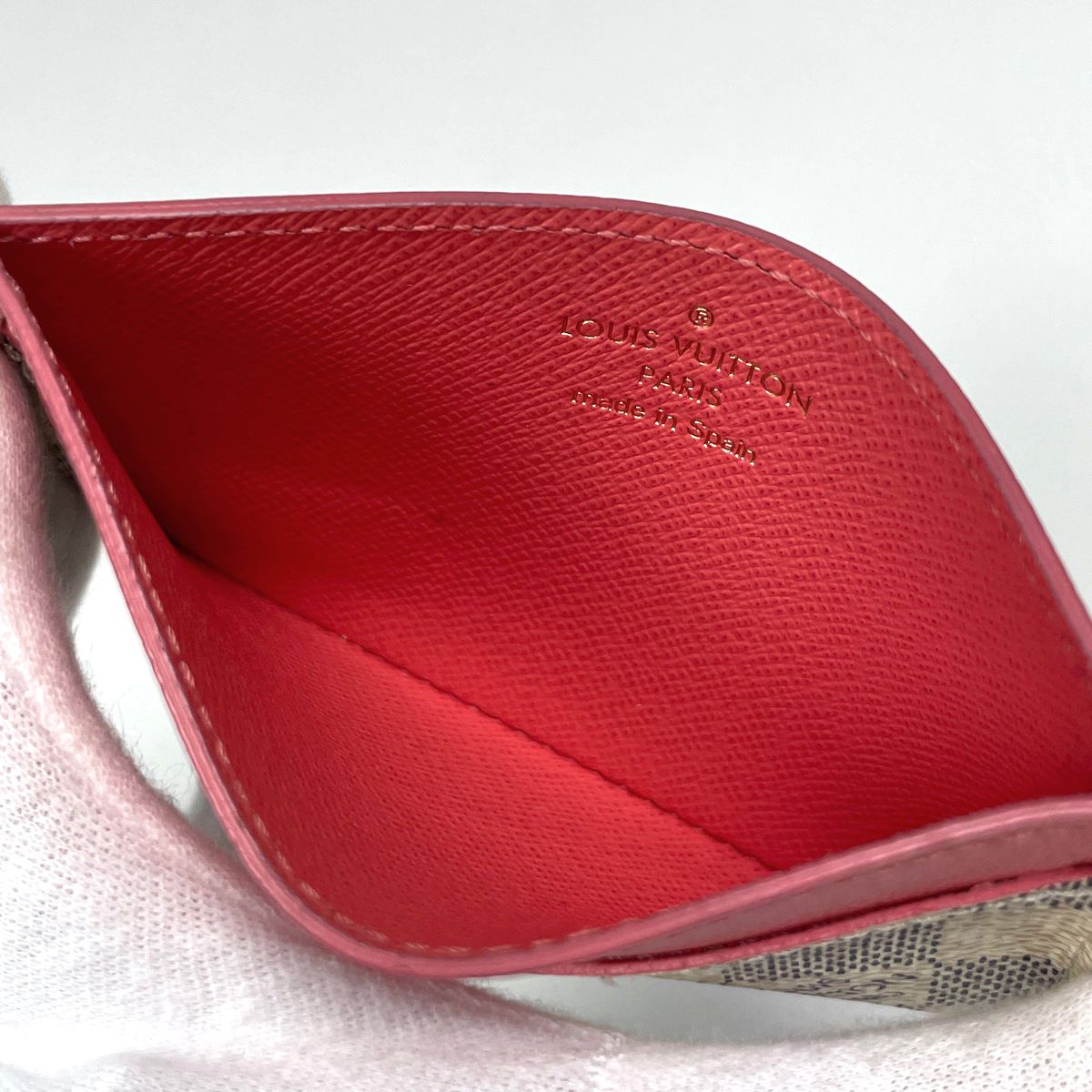 Louis Vuitton Card Holder Sample Pass Case Damier Azur Rose Papaya White — view 6