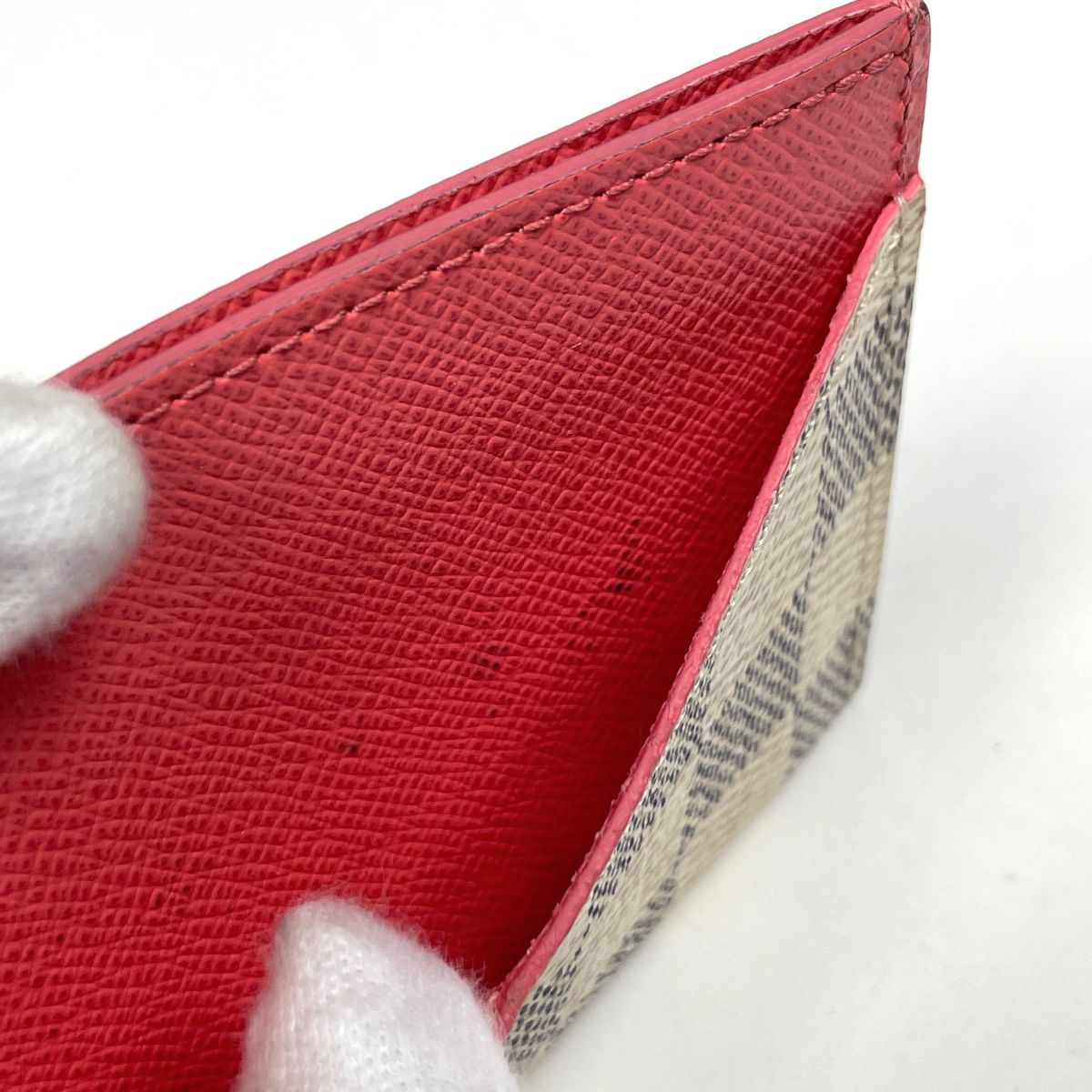Louis Vuitton Card Holder Sample Pass Case Damier Azur Rose Papaya White — view 5