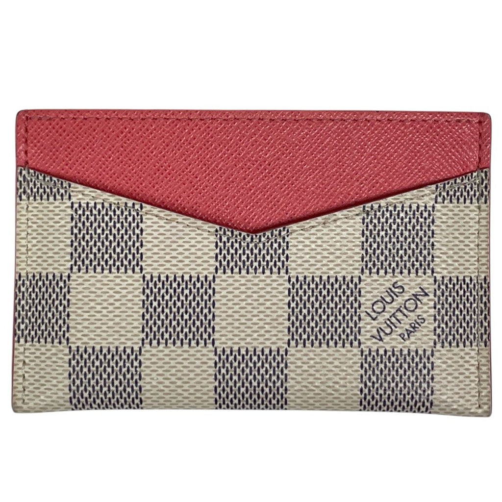 Louis Vuitton Card Holder Sample Pass Case Damier Azur Rose Papaya White