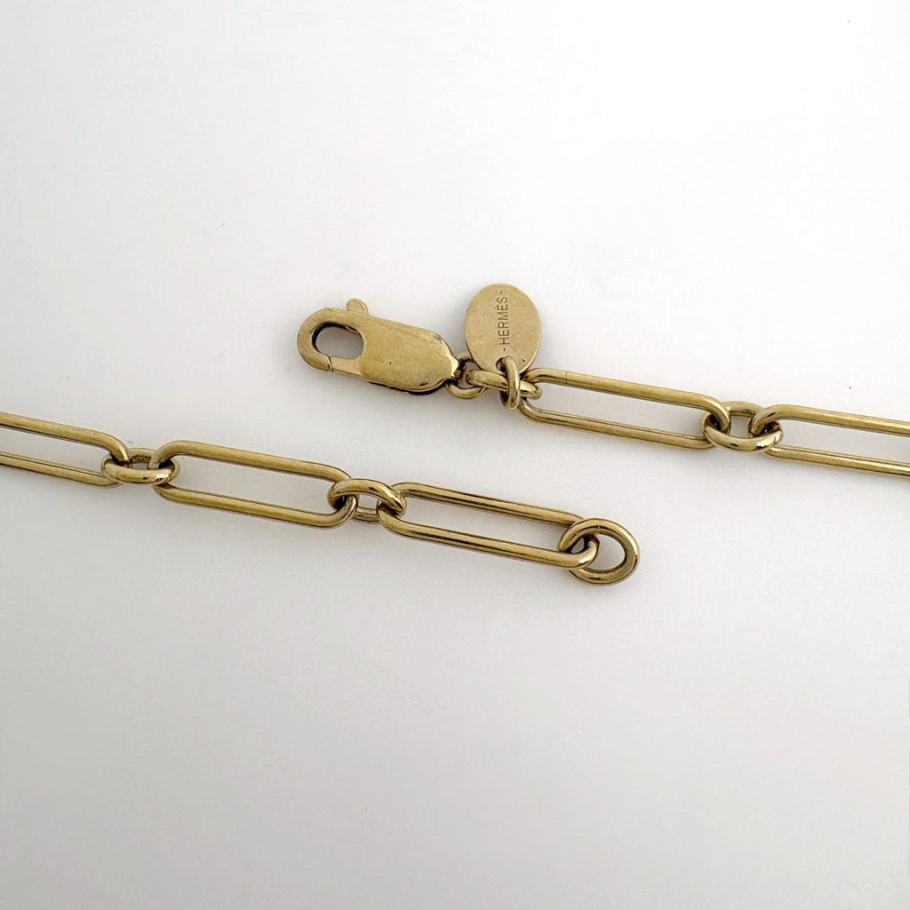 Hermes Amulet Cadena GM Long Necklace Buffalo Horn Gold Black — view 3