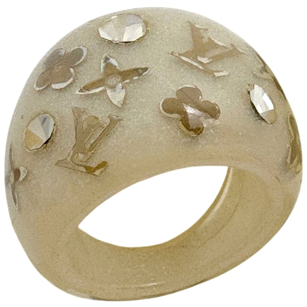 Louis Vuitton Bague Ankle John Ring Resin Plastic Clear Gold