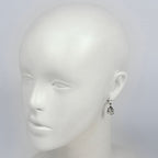 Chanel CC Logo Rhinestone Earrings Swing Silver Plated — view 5