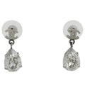 Chanel CC Logo Rhinestone Earrings Swing Silver Plated