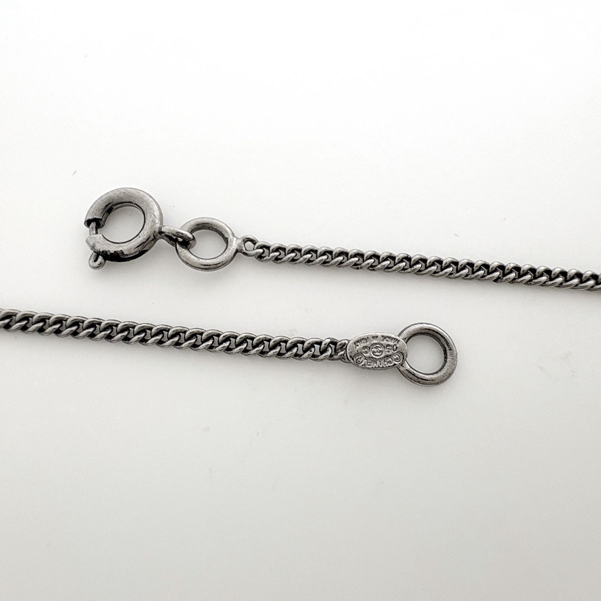 Chanel Cambon Line Necklace CC Logo Silver Plated — view 3