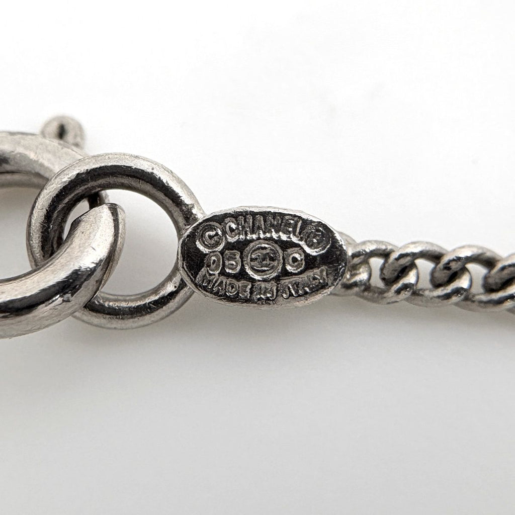 Chanel Cambon Line Necklace CC Logo Silver Plated — view 4
