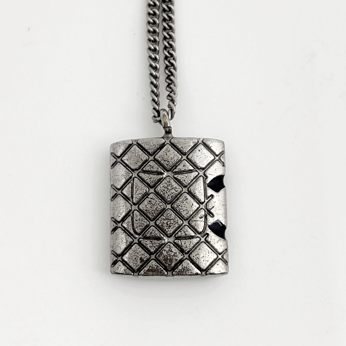 Chanel Cambon Line Necklace CC Logo Silver Plated — view 2