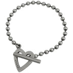 Gucci Ball Chain Bracelet Heart 925 Sterling Silver