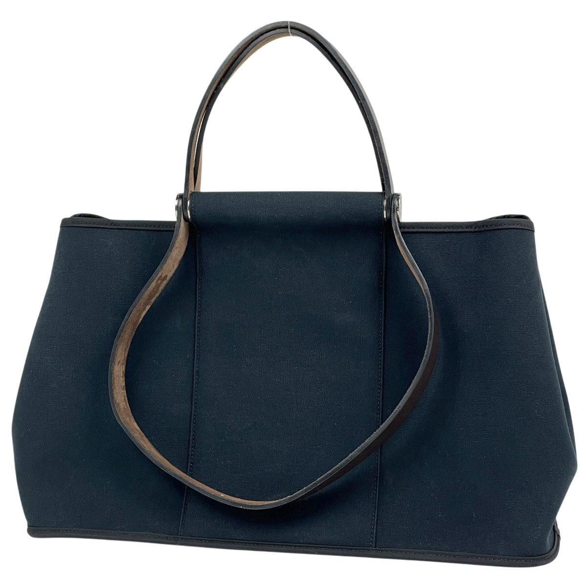 Hermes Kabak Elan PM Tote Shoulder Bag Toile Officier Black